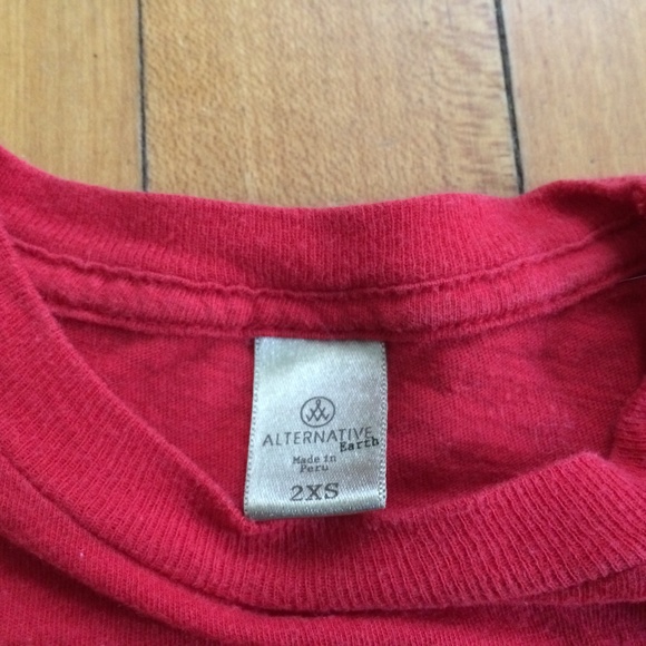 Alternative Apparel XXS Red T-Shirt Bird Print - Picture 2 of 2
